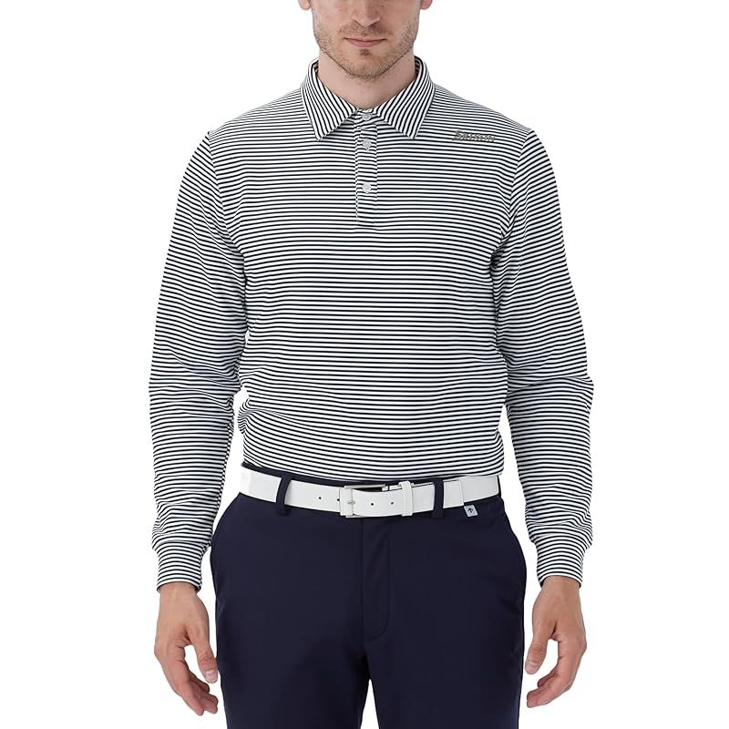 スリクソン 裏起毛 ボーダー柄 ヒートナビ 蓄熱保温 吸汗 ストレッチ ゴルフ 4FLS07M メンズ WH00 ホワイト