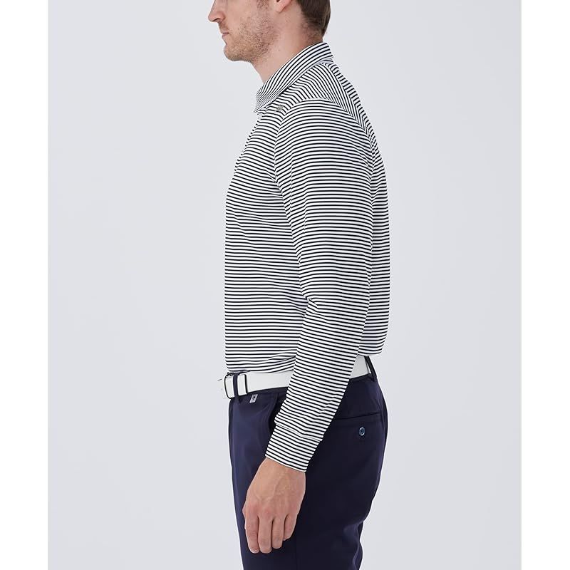 スリクソン 裏起毛 ボーダー柄 ヒートナビ 蓄熱保温 吸汗 ストレッチ ゴルフ 4FLS07M メンズ WH00 ホワイト