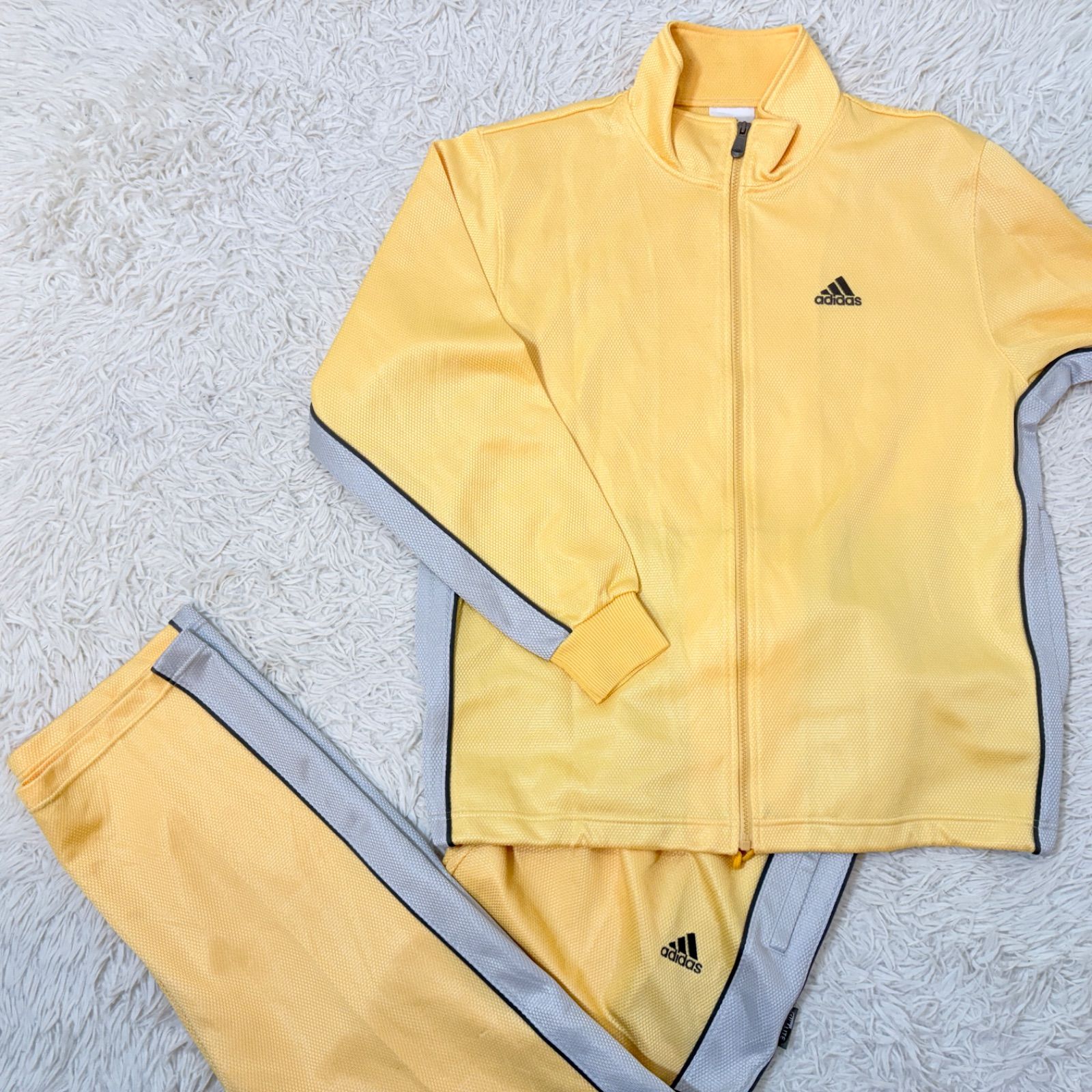 アディダス adidas CLIMALITE ジャージ 上下セット L イエロー 吸汗速