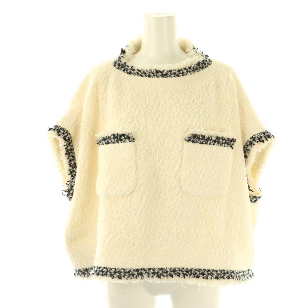サカイ sacai ツイードプルオーバーベスト 2 オフホワイト ブラック 23-06469 DO OS SH