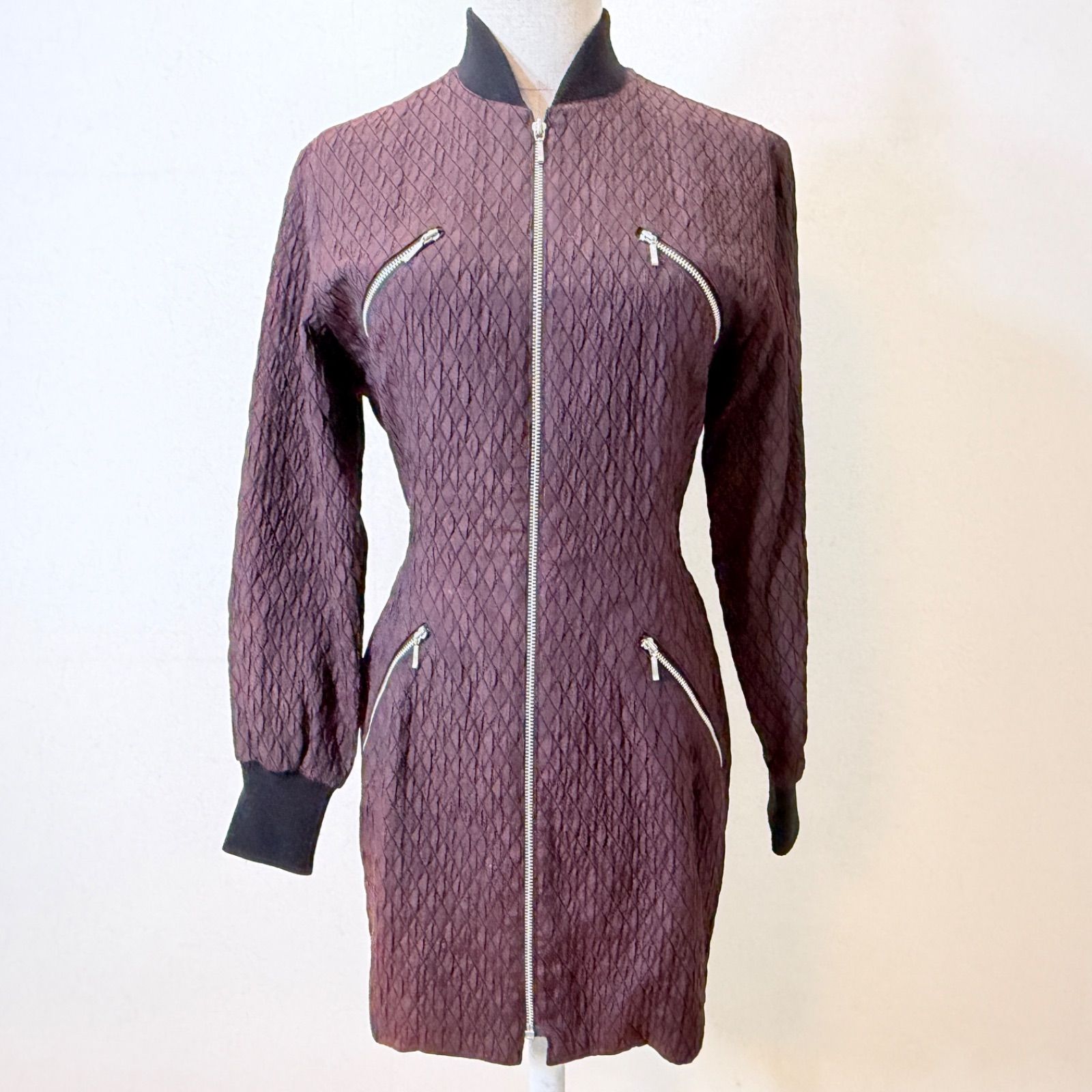 キルティング ロングコート