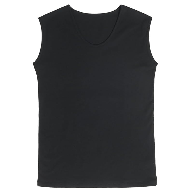 ひだまり 健繊株式会社 紳士用 和紙インナー スリーブレス M ブラック XWS151-KRO