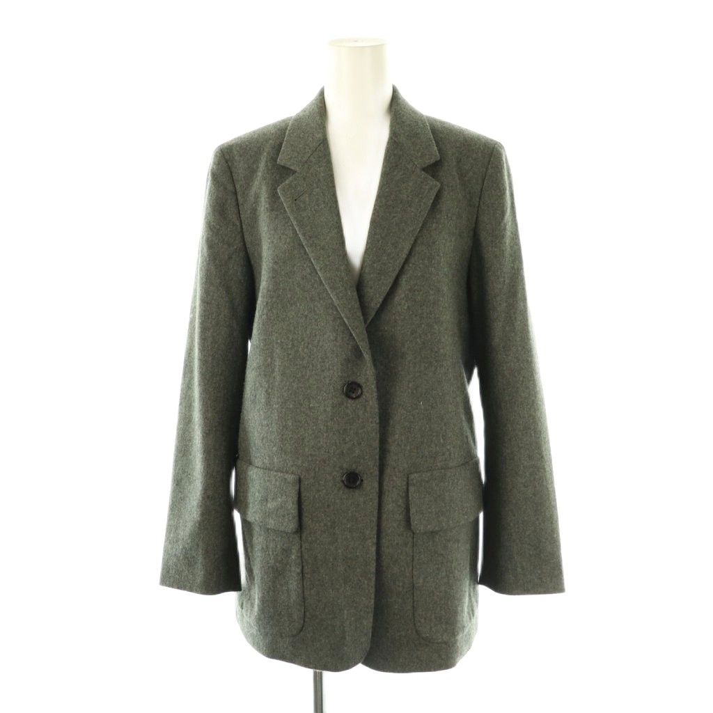 マーガレットハウエル MARGARET HOWELL FOX BROTHERS ジャケット テーラード ワイドパンツ セットアップ 2 3 グレー HK OS