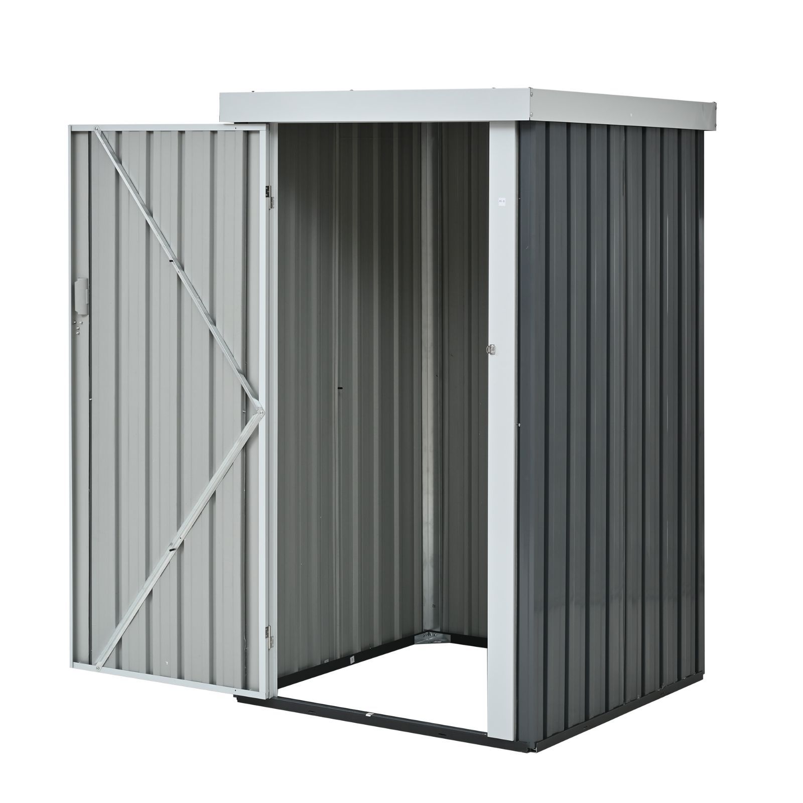 物置 屋外 スチール収納庫 大型 約1480L 引き戸式 防水 防錆 ロック付き ベランダ収納 組立簡単 庭 ガーデニング 倉庫 グレー