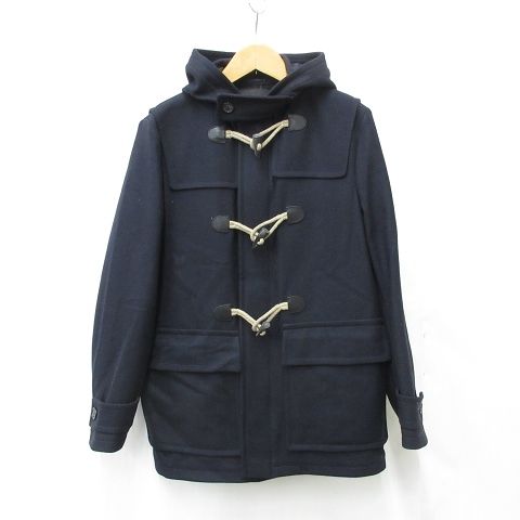 PRADA ネイビー ダッフルコート プラダ PRADA コート ダッフルコート フード トグルボタン 牛革 ウール