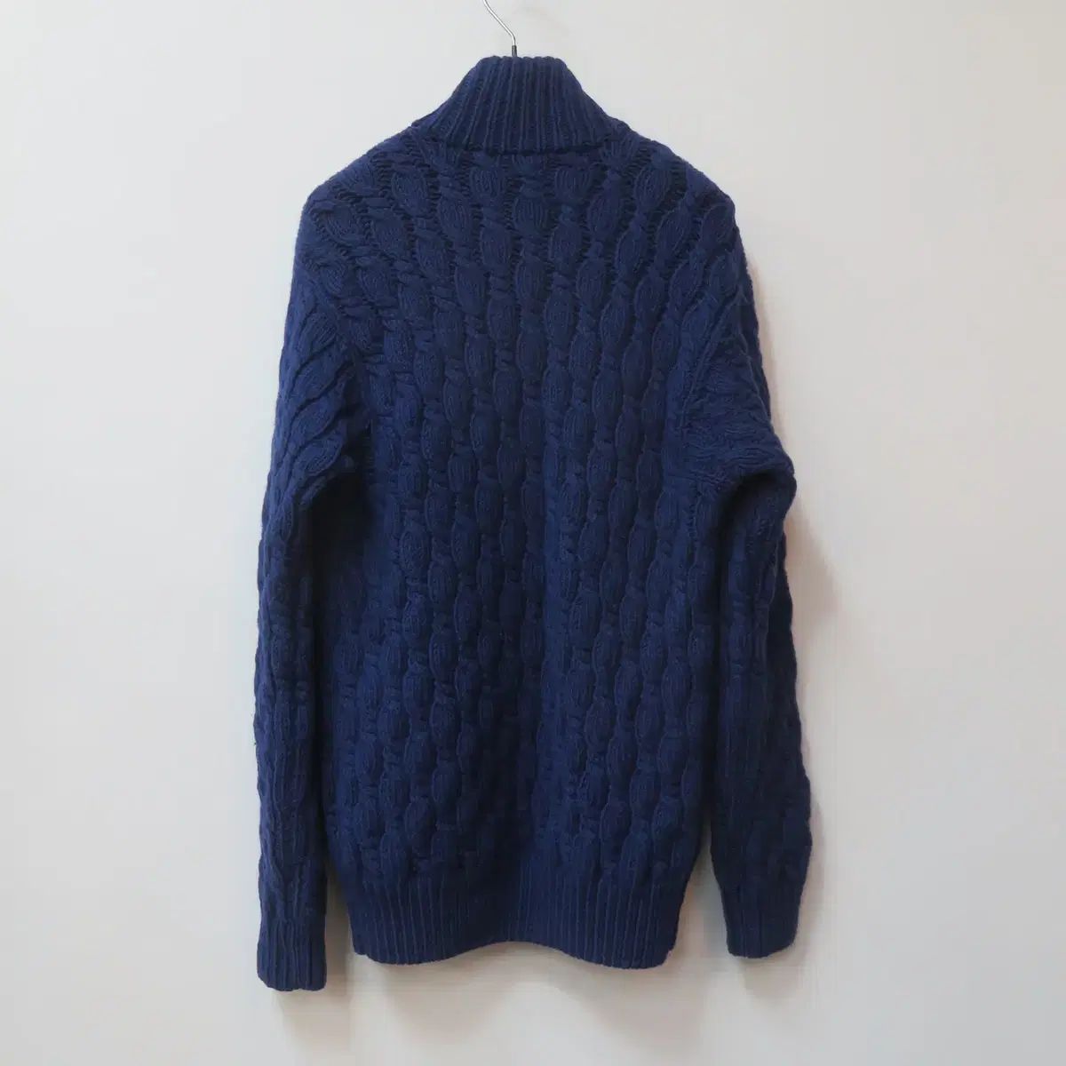  ハンドメイド手編みウール ケーブルニットジップアップ 長袖 カーディガン ボレロ アンサンブル