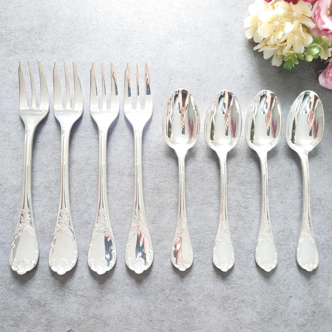 美品 クリストフル マルリー ケーキフォーク コーヒースプーン 8点