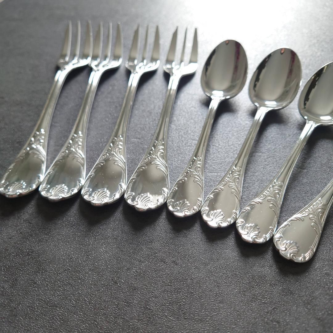 美品 クリストフル マルリー ケーキフォーク コーヒースプーン 8点