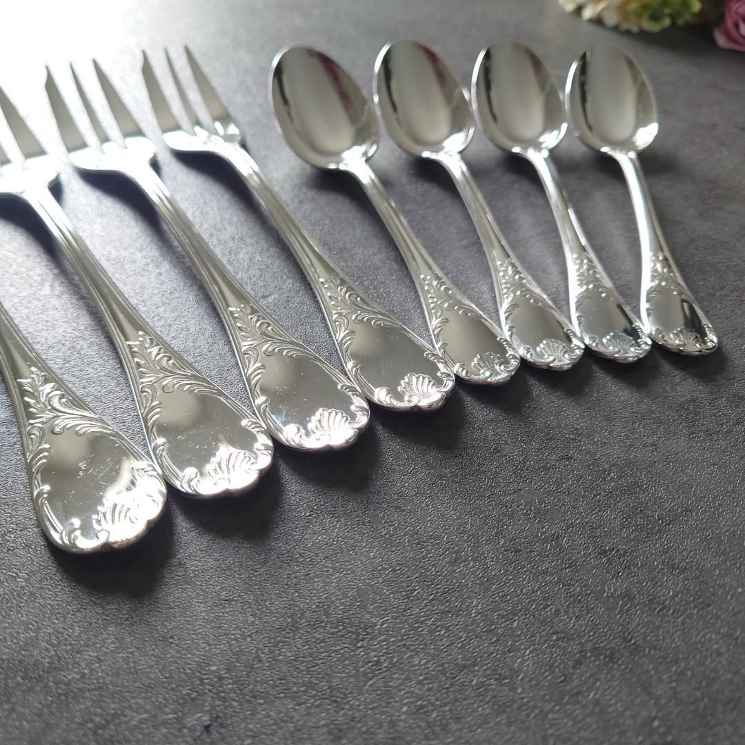 極美品 クリストフル マルメゾン ケーキフォークコーヒースプーン 未開封含 6点 美品 クリストフル マルリー ケーキフォーク コーヒースプーン 8点