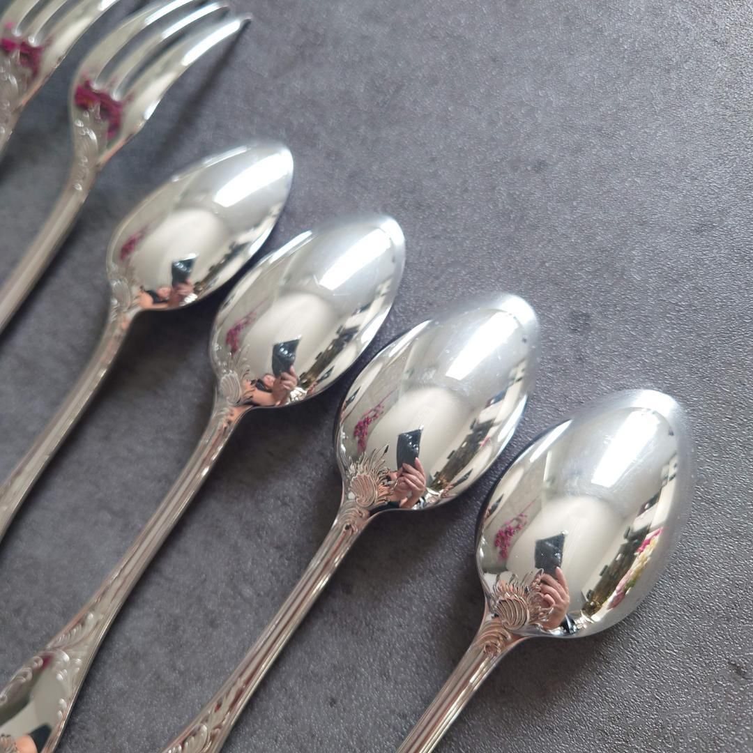 美品 クリストフル マルリー ケーキフォーク コーヒースプーン 8点