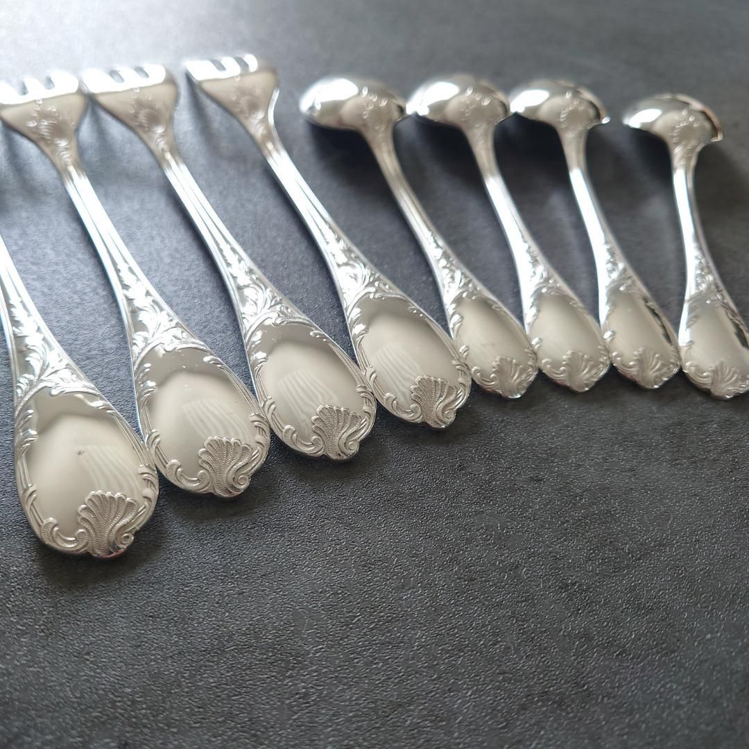 美品 クリストフル マルリー ケーキフォーク コーヒースプーン 8点
