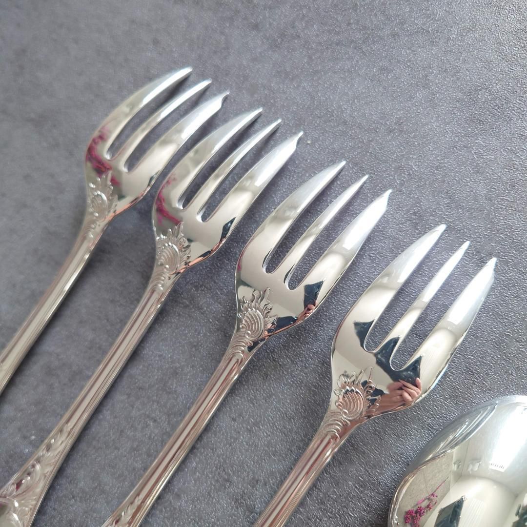 美品 クリストフル マルリー ケーキフォーク コーヒースプーン 8点