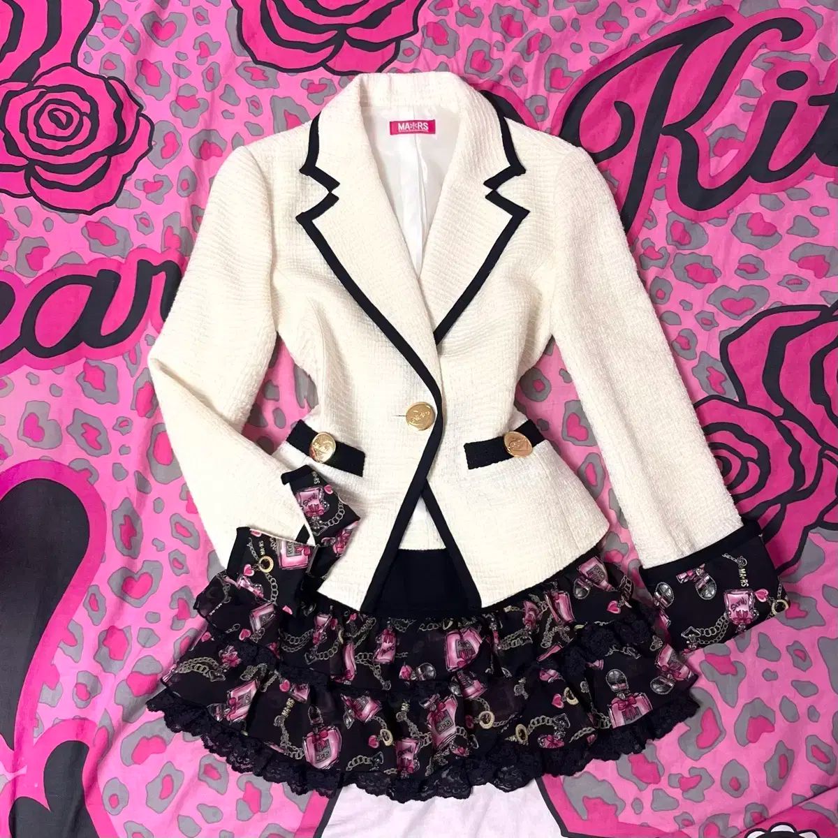 MA RS マズ BLACKPINK Perfume セットアップ 姫 姉ギャル ピン留め 必須アイテム 日本 ヴィンテージ 109