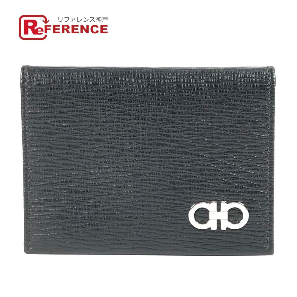 Salvatore Ferragamo サルヴァトーレフェラガモ カードケース ガンチーニ ロゴ レザー ブラック