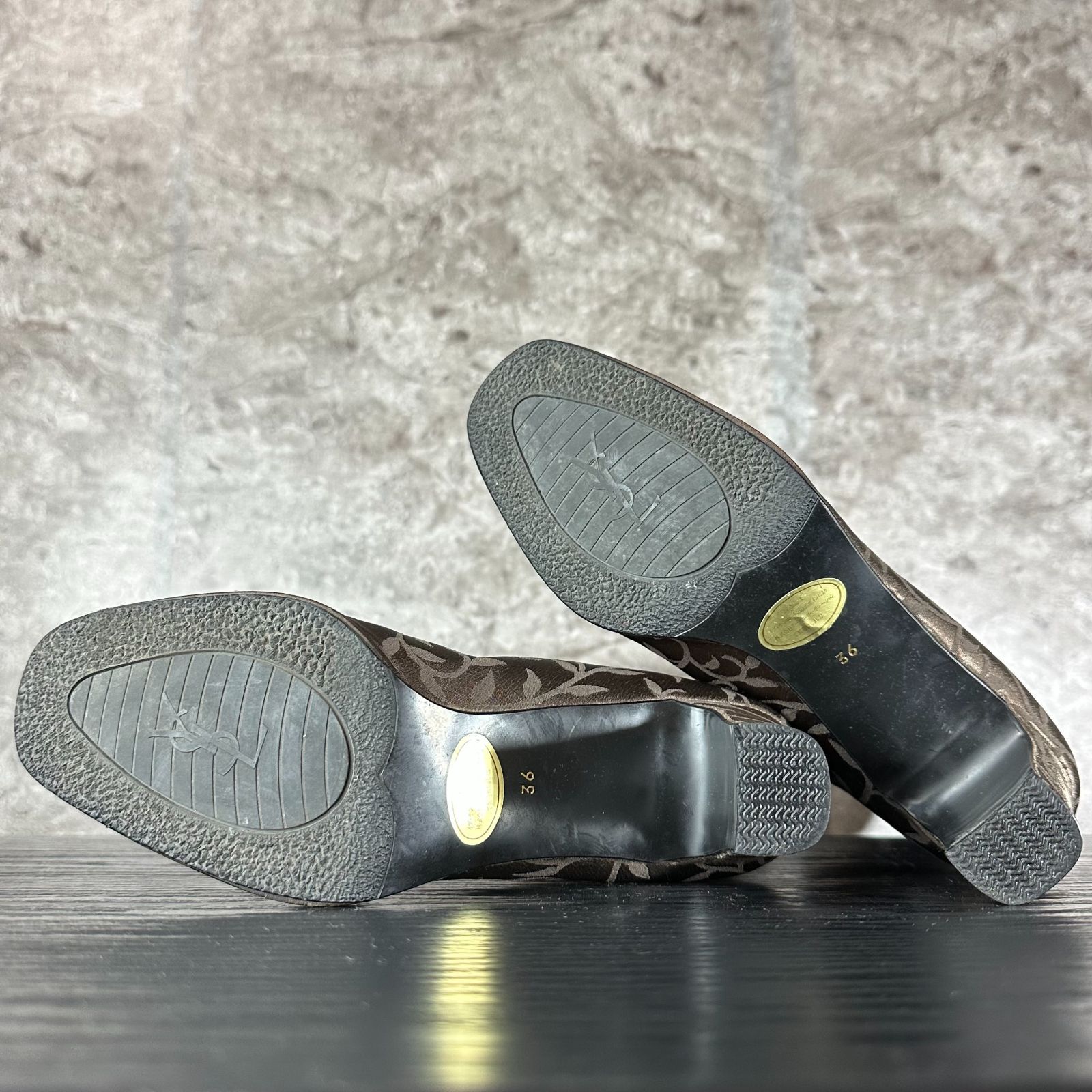 S454 Yves Saint Laurent イヴサンローラン ボタニカルパターン