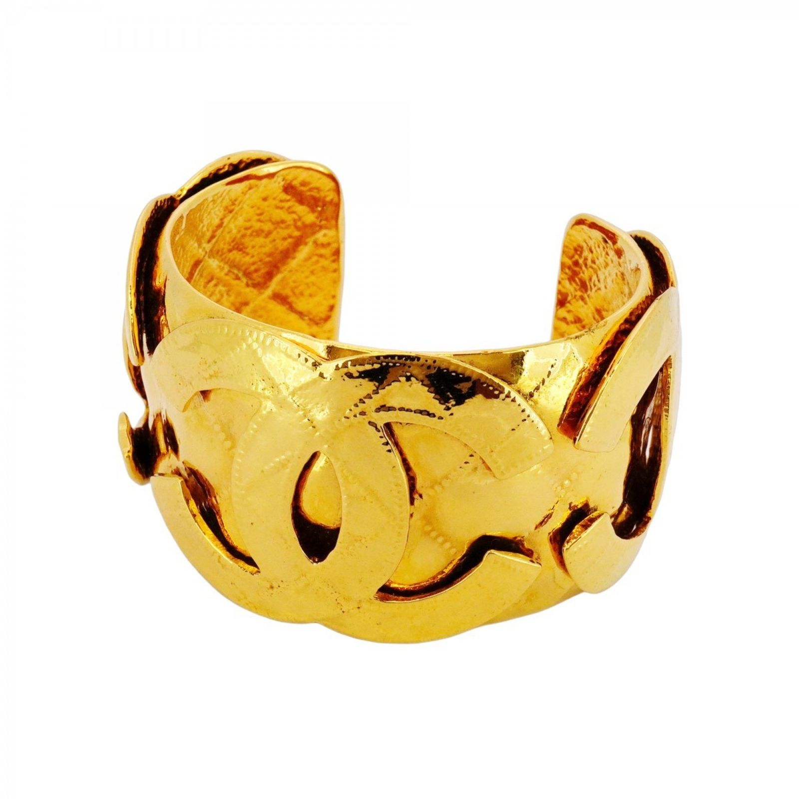 シャネル Chanel シャネル バングル ココマーク マトラッセ GPメッキ ゴールドレディース