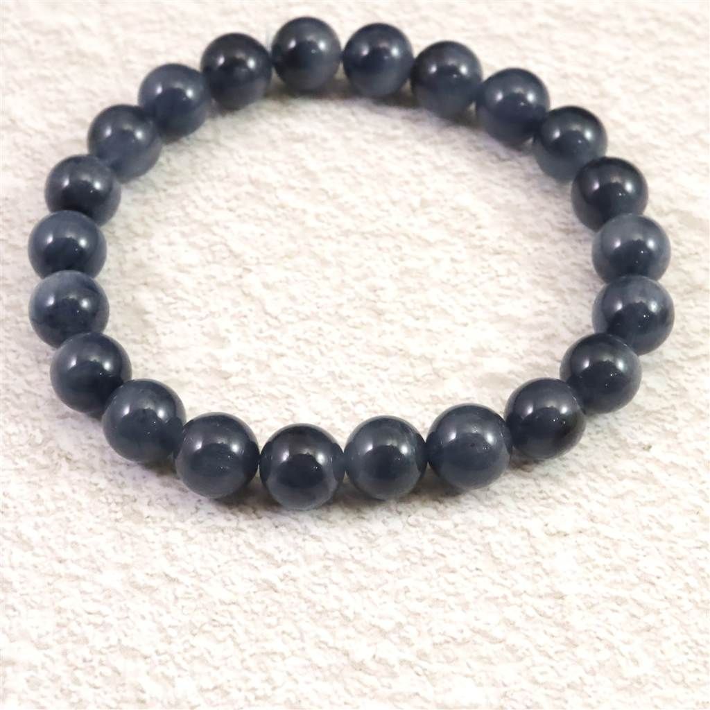 インディゴライト ブルー トルマリン 入り 水晶 8.5mm玉ブレスレット 19.66g 榎本通商49925