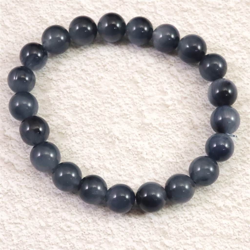 インディゴライト ブルー トルマリン 入り 水晶 9mm玉ブレスレット 22.32g 榎本通商89897