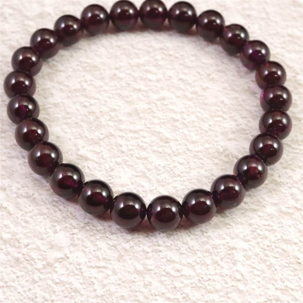 ロードライト ガーネット 4A 7.5mm玉ブレスレット 22.74ｇ 榎本通商17674