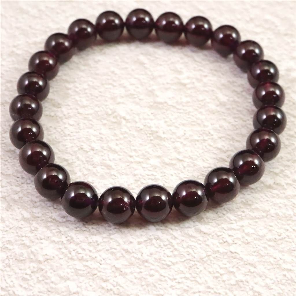 ロードライト ガーネット 4A 8mm玉ブレスレット 24.81ｇ 榎本通商19391