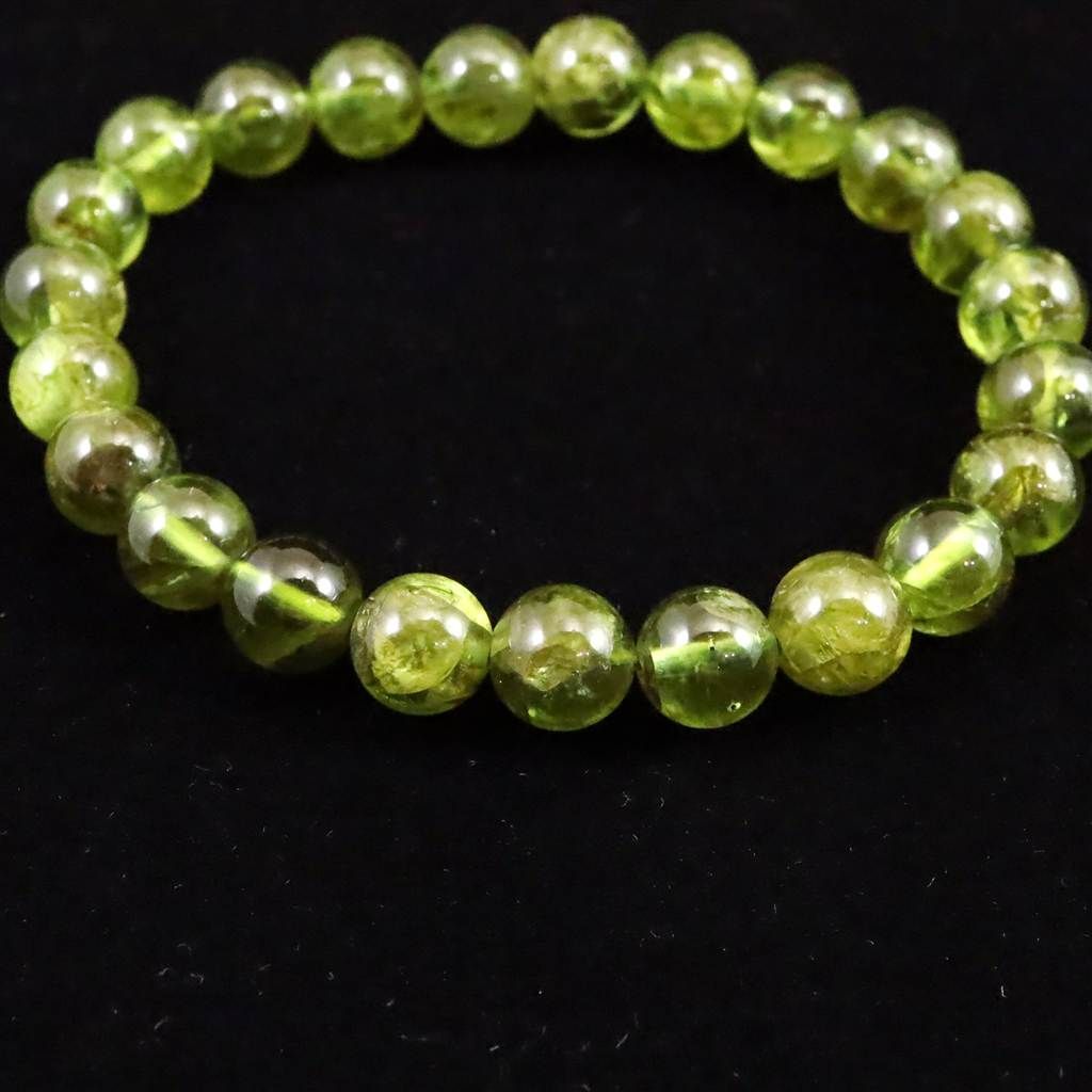 ペリドット 橄欖石 8mm玉ブレスレット 4Aグレード 21.96g 榎本通商51554