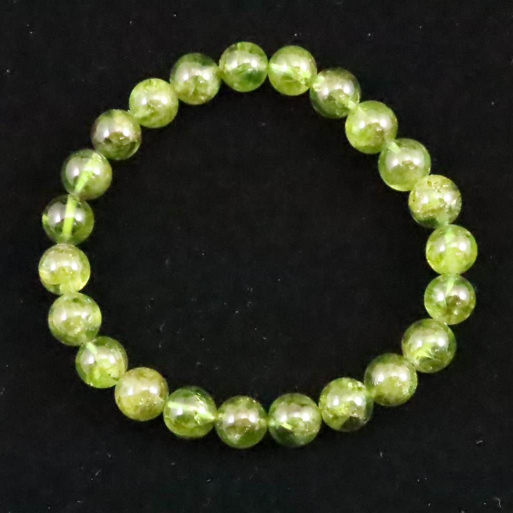 ペリドット 橄欖石 8mm玉ブレスレット 4Aグレード 21.96g 榎本通商51554