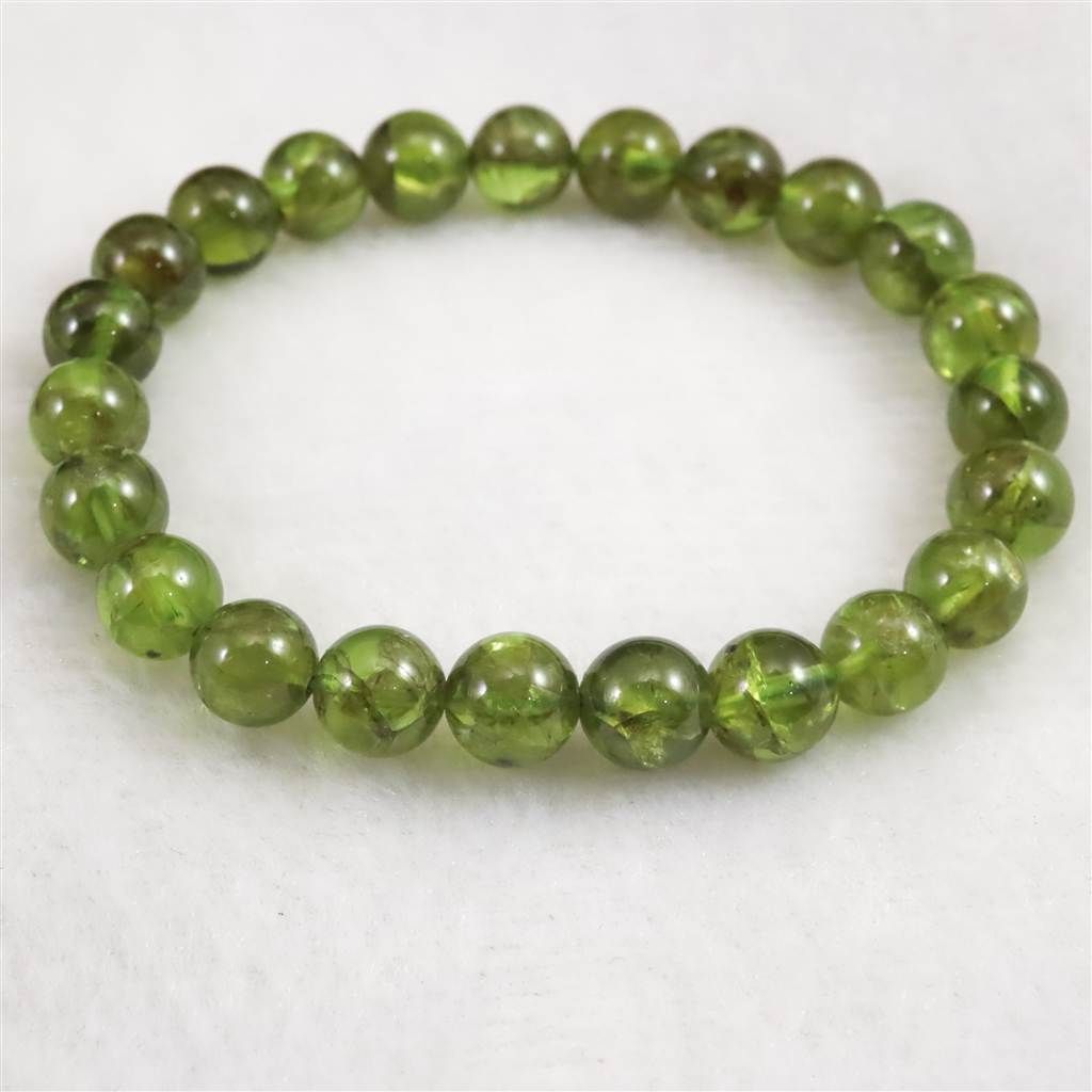 ペリドット 橄欖石 8mm玉ブレスレット 4Aグレード 21.96g 榎本通商51554 FORTGASGNV_COM_BR