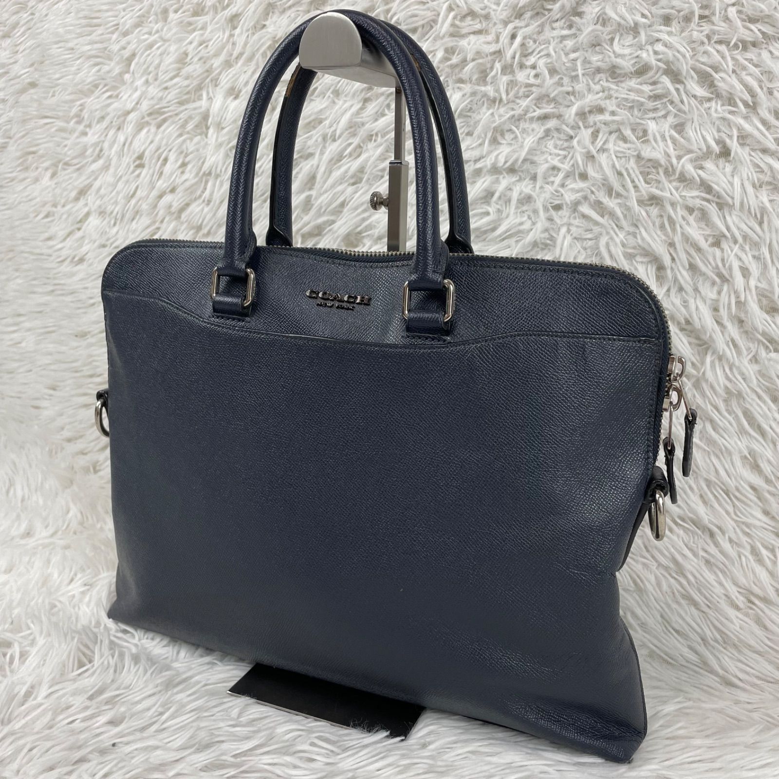 COACH コーチ ビジネスバッグ オールレザー A4収納 ネイビー トートバッグ ハンドバッグ 通勤通学 出張 ブリーフケース
