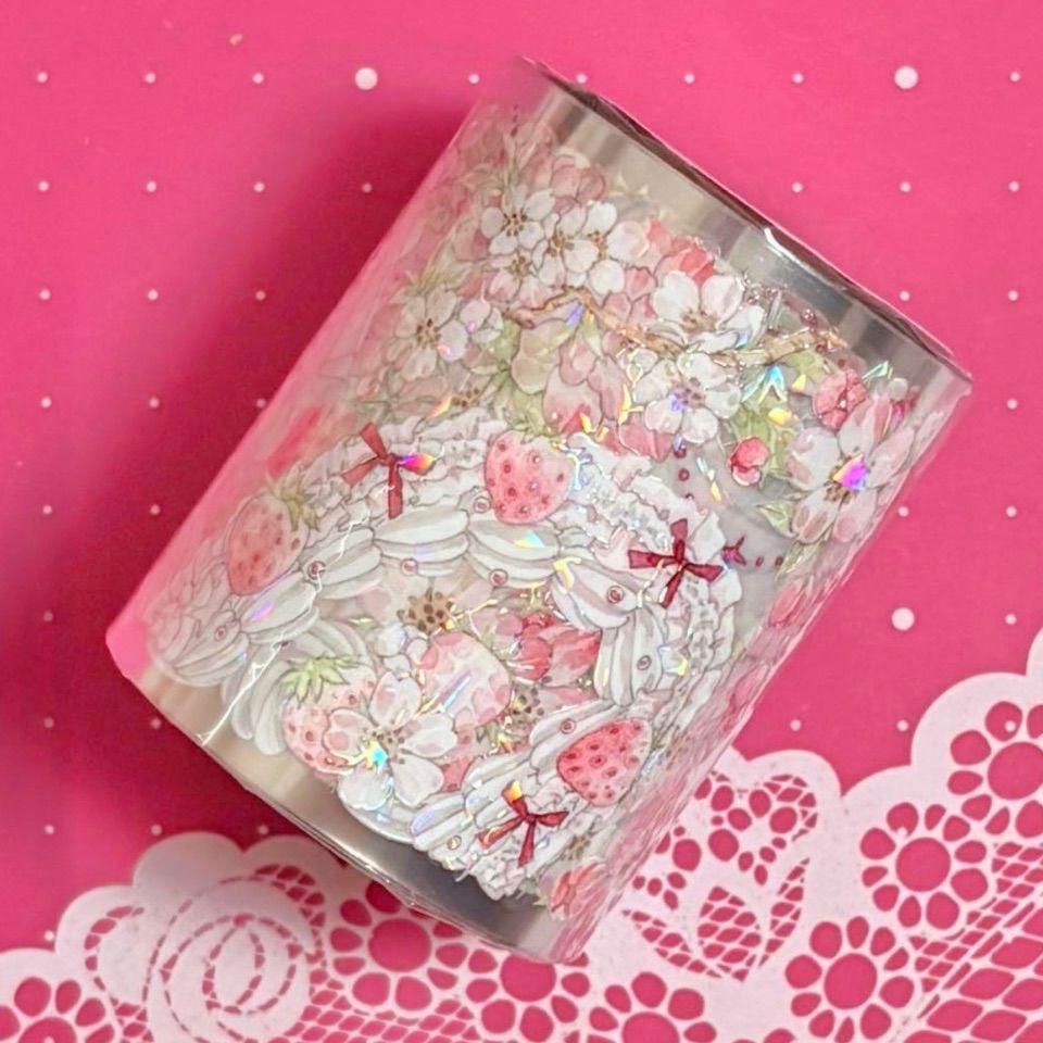 贝壳光 6cm×10m 草莓甜酱 海外マスキングテープ イチゴ 苺 いちご