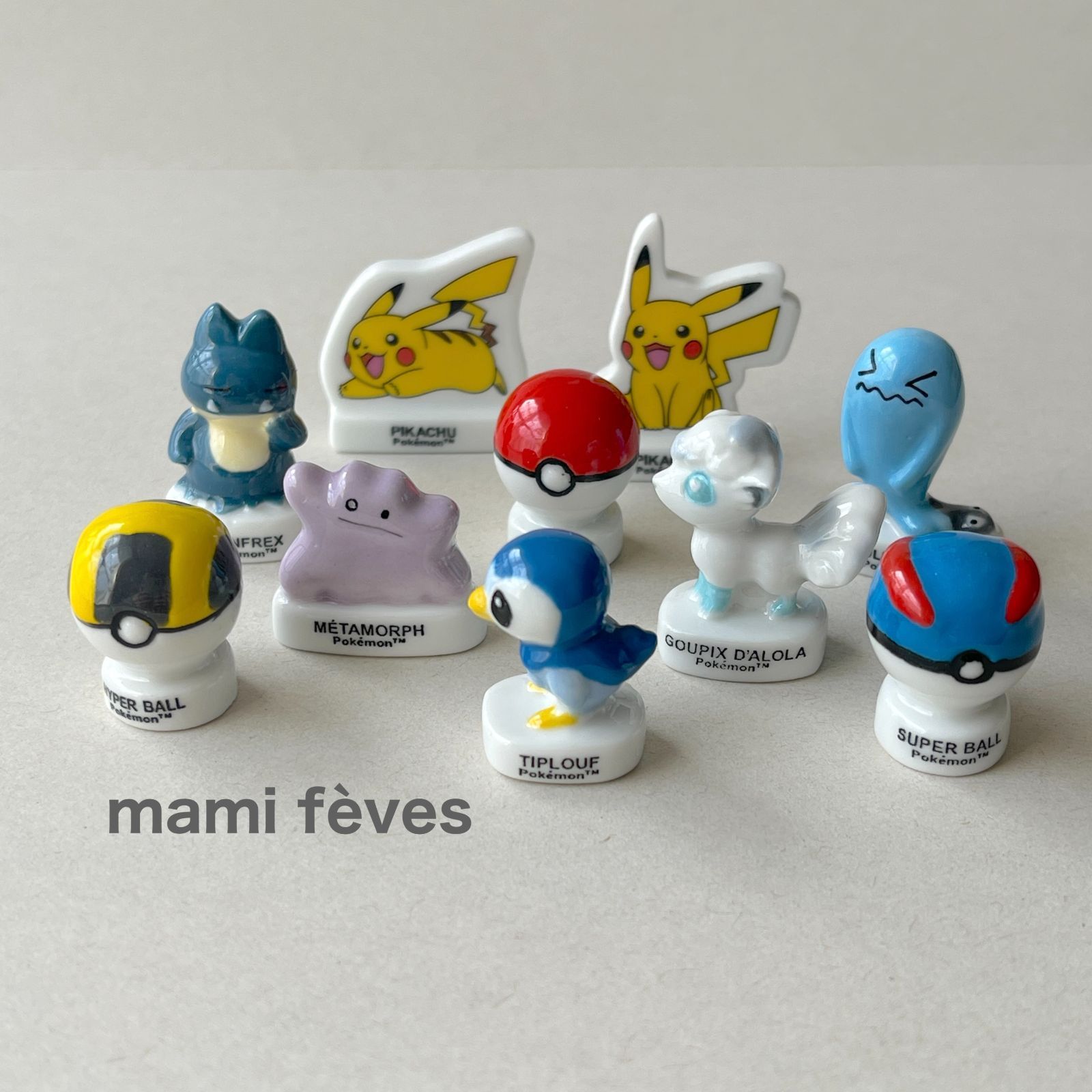 フェーヴ ポケモン① 10個 フランス フェーブ ミニチュア陶器 f-010