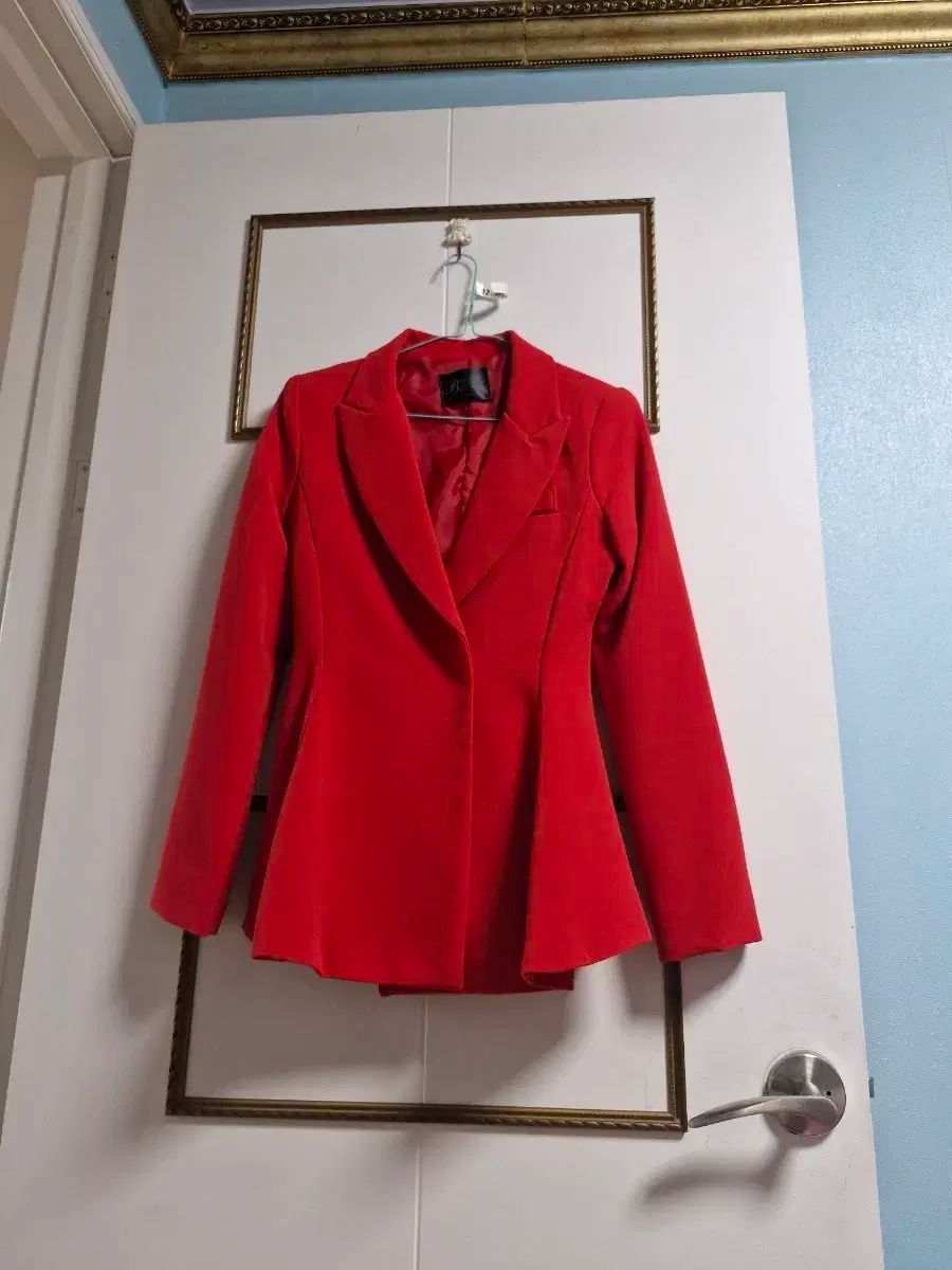 赤 レディース ブレーザー ジャケット ズボン セット 55