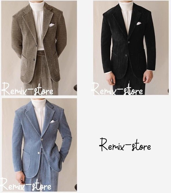 大人の上品セットアップ ナポリ シングルプレスト 2ピース 2Bセットアップ スーツ 3色展開 サイズM～3XL 大きいサイズ イタリア 448