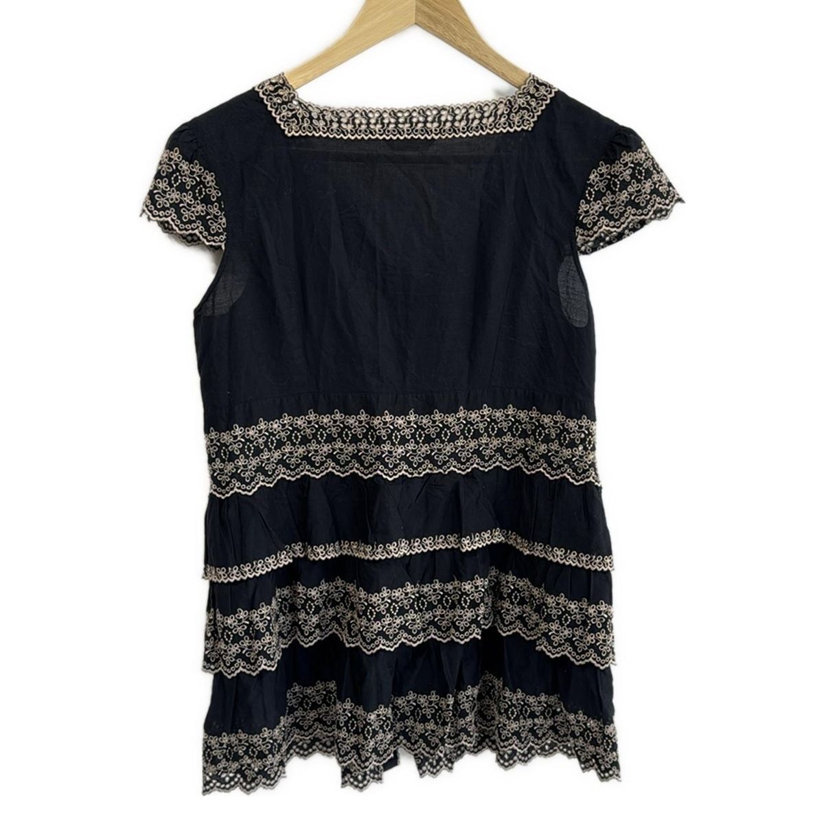 PINK HOUSE ピンクハウス ベスト レディース - 黒×ベージュ レース