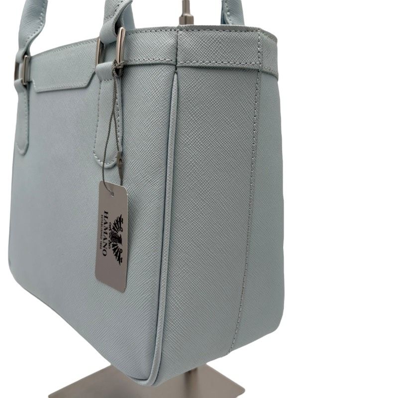 濱野皮革工藝 HAMANO ポトフ ミニ ライトブルー 水色 ハンドバッグ ハマノ DECORATOM_COM_BR