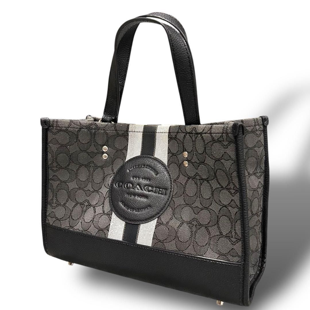 COACH コーチ ハンドバッグ レザー シグネチャー柄 ブラック ミニ