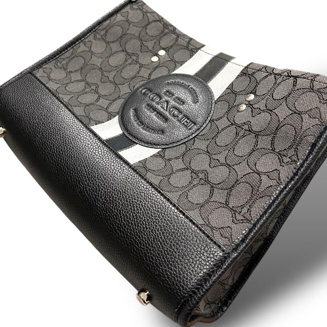COACH コーチ ハンドバッグ レザー シグネチャー柄 ブラック ミニ DECORATOM_COM_BR