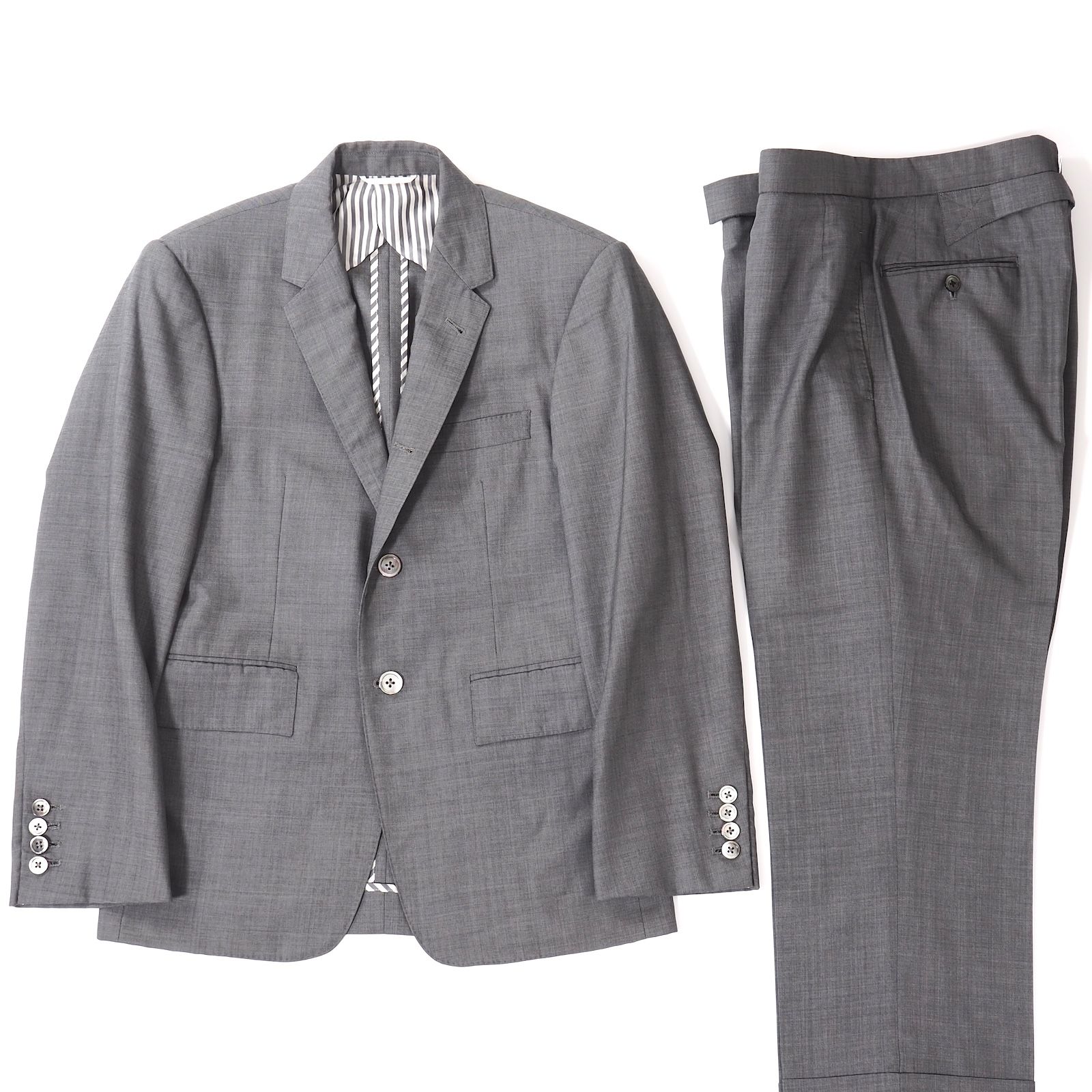 トムブラウン THOM BROWNE ウール シルク スーツ ジャケット パンツ 0 グレー メンズ 5-YJ003