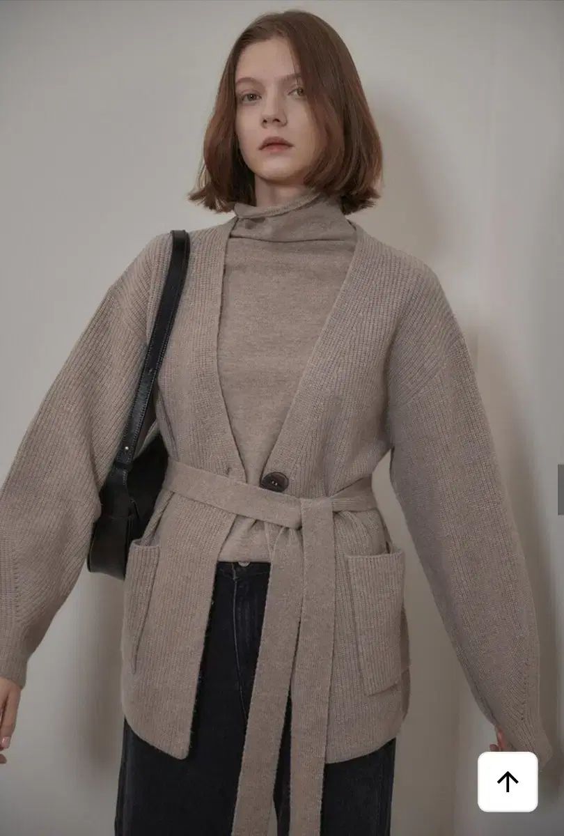 LOEUVRE カシミア ベルト付き ニット カーディガン