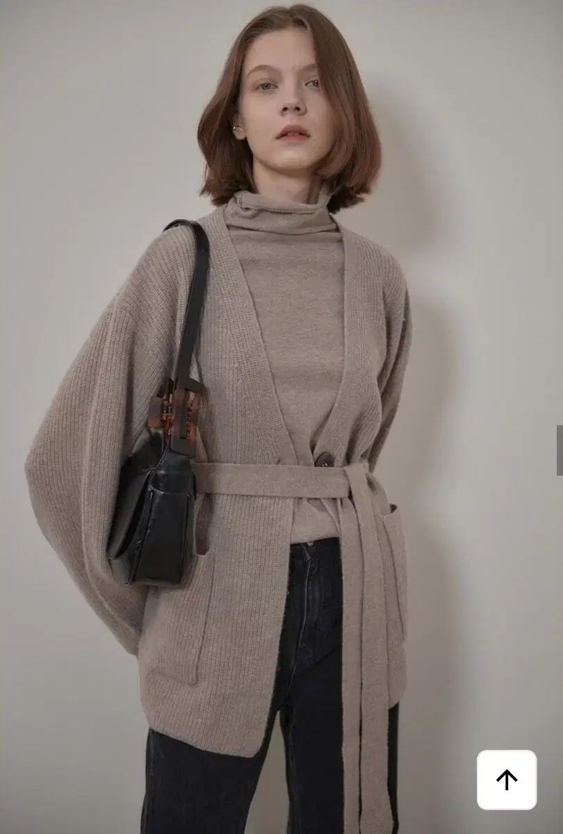 LOEUVRE カシミア ベルト付き ニット カーディガン