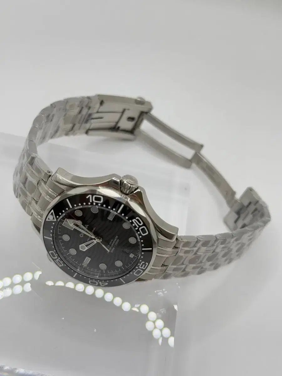  メンズ ブラックダイアル メタル時計 金属ベルト 時計