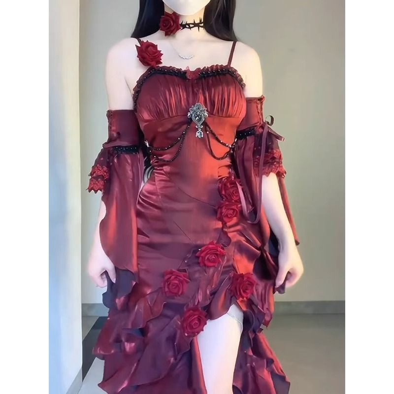 初恋ワンピース ホワイトムーン ハーネス ロリータ エレガント 上品 フォトジェニック パーティー デート 女性らしい 白月光のような清らかな輝きをまとう 優雅さと可憐さを紡ぐハーネスワンピース