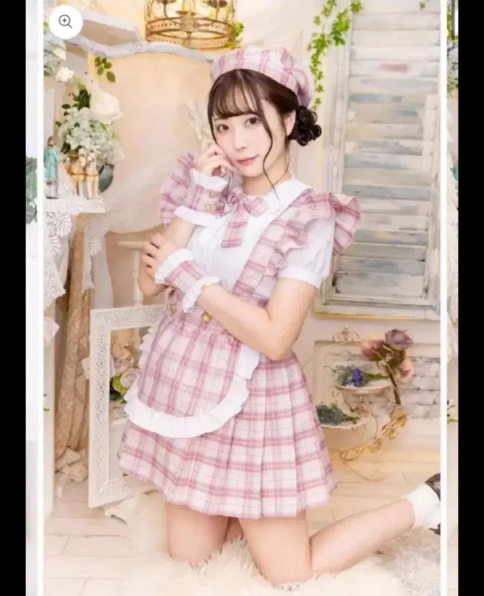 クリアストーン メイド服 ピンク 量産型