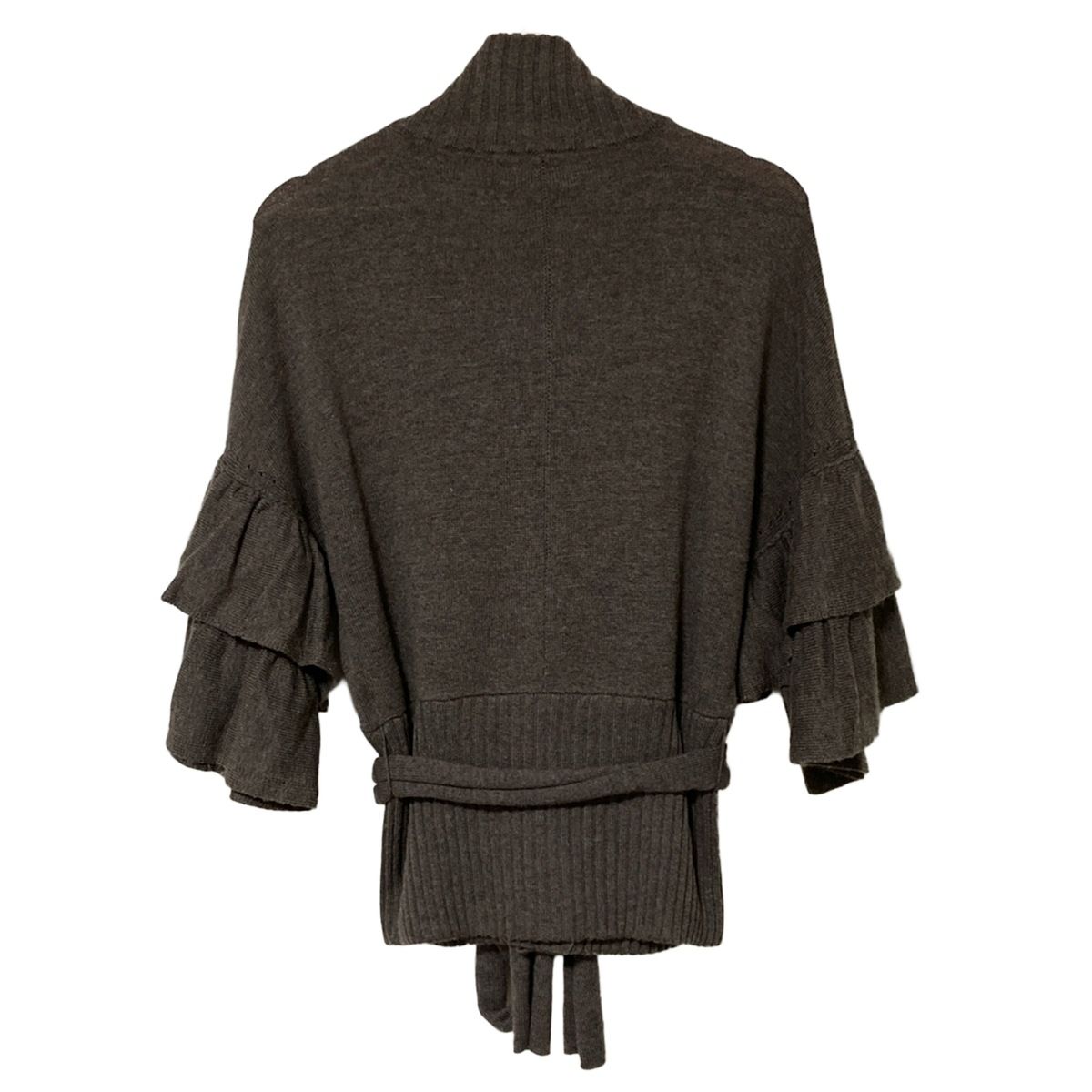 EPOCA エポカ カーディガン サイズ40 M レディース - グレーベージュ 七分袖 フリル