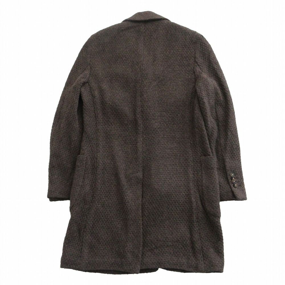 LARDINI ラルディーニ ボートニエール ニット チェスターコート アウター ブラウン サイズM メンズ 131AQ-65 【中古】
