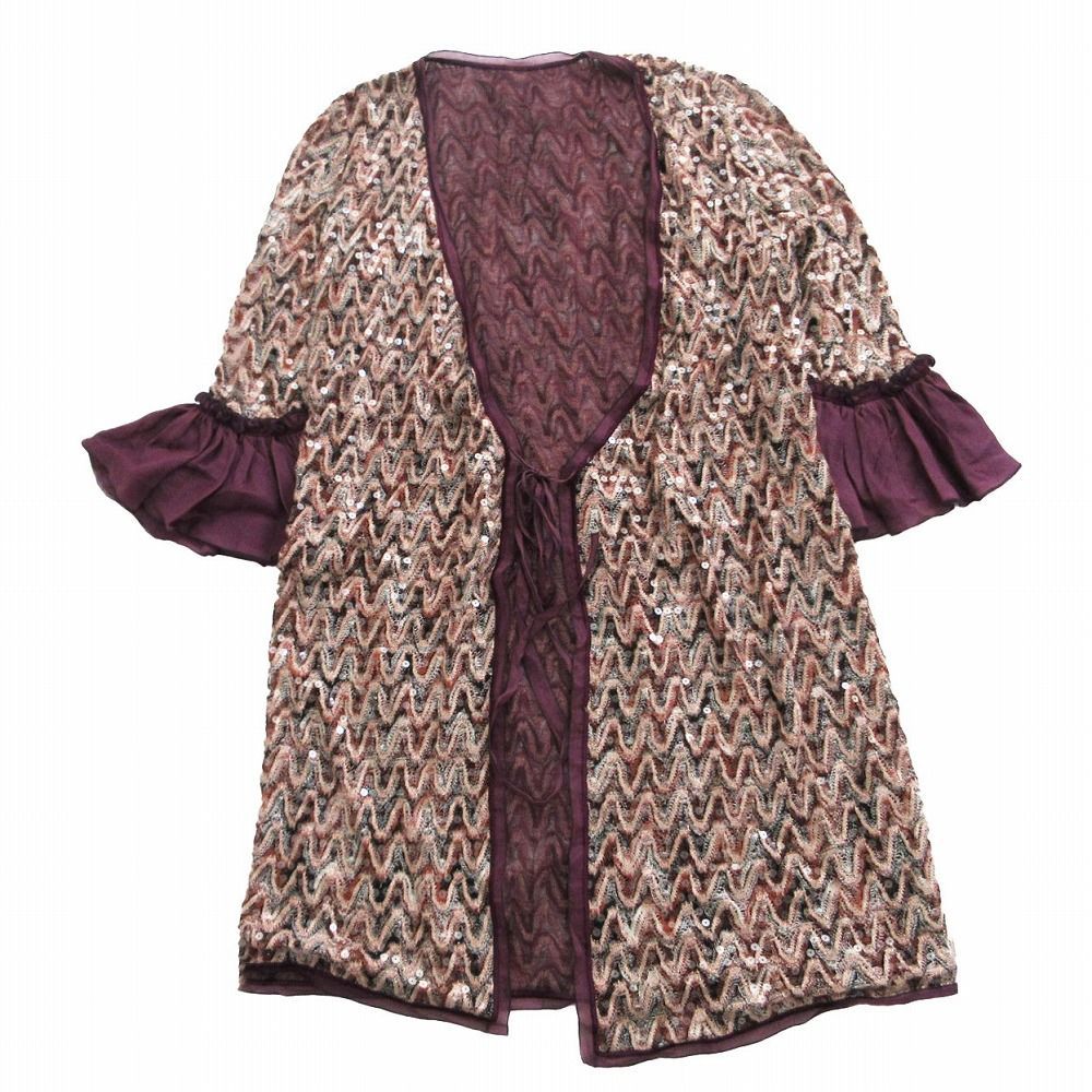 ［良品］MISSONI カーディガン パープル 54 良品］MISSONI カーディガン パープル 54