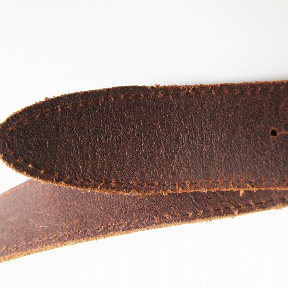 DOLCE&GABBANA ドルチェアンドガッバーナ ゴールドロゴバックル レザー