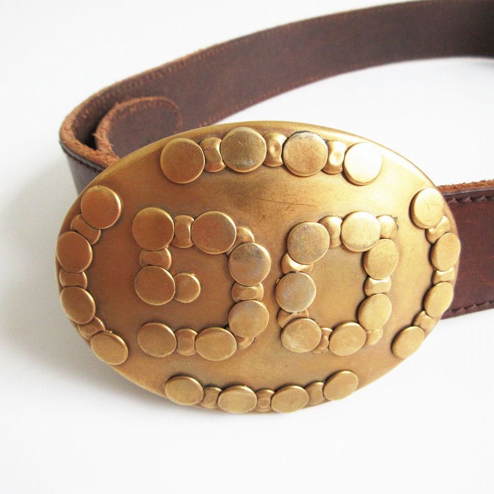 DOLCE&GABBANA ドルチェアンドガッバーナ ゴールドロゴバックル レザー