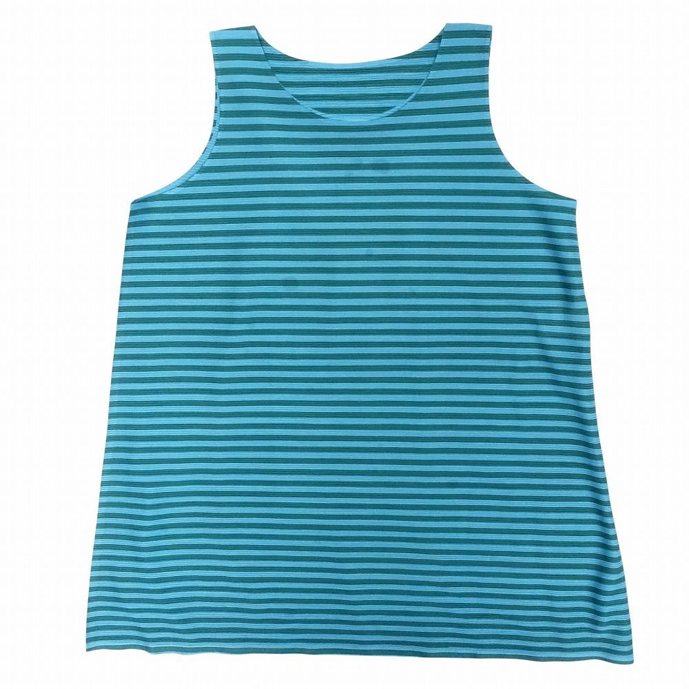 PLEATS PLEASE プリーツプリーズ イッセイミヤケ ストライプ柄 ノースリーブ ロングカットソー PP43-JT564 サイズL