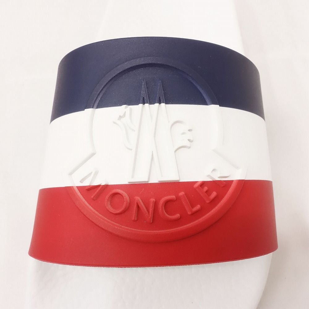  MONCLER モンクレール シャワーサンダル BASILE バジーレ スライド スポーツ トリコロール ロゴ 40 25 cm 白 メンズ TNT ビーチサンダル シャワーサンダル サンダル