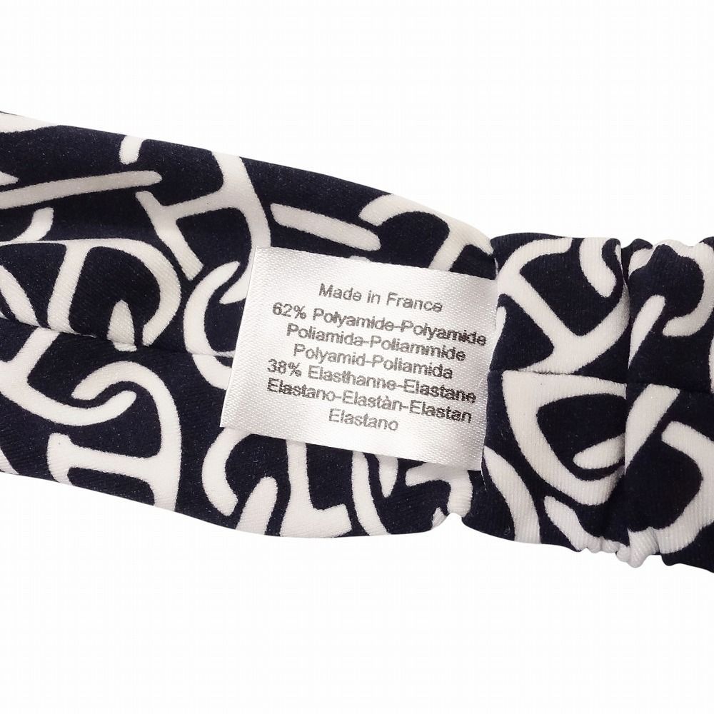 HERMES エルメス シェーヌダンクル柄 ヘアバンド ヘッドバンド カチューシャ ガビ ナウサ ネイビー レディース TNT DECORATOM_COM_BR
